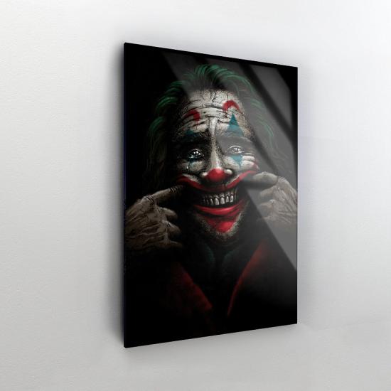 Gülümseyen Joker Tasarımlı Dekor Cam Tablo