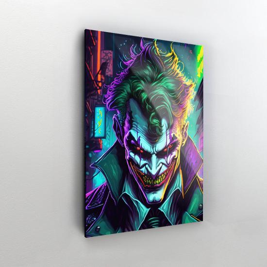 Renkli Joker Tasarımlı Dekor Cam Tablo