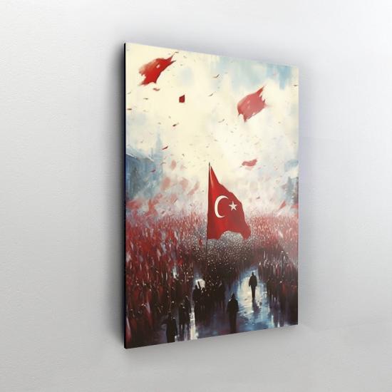 Türk Bayrağı Tasarımlı Dekor Cam Tablo