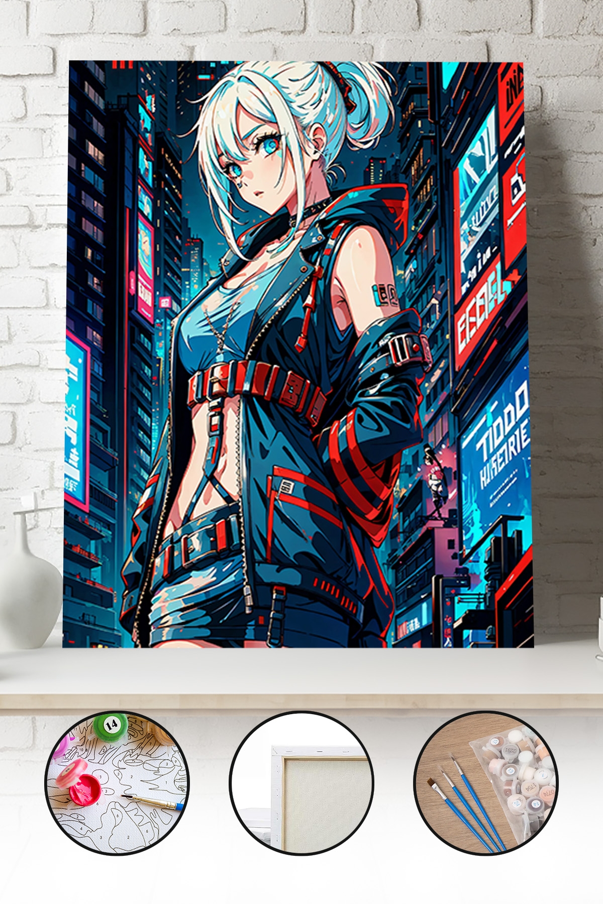Sayılarla Boyama Seti 40x50 - 50x65 cm Anime Sokak Tarzı – Tuval Hobi Boyama Tablosu 03
