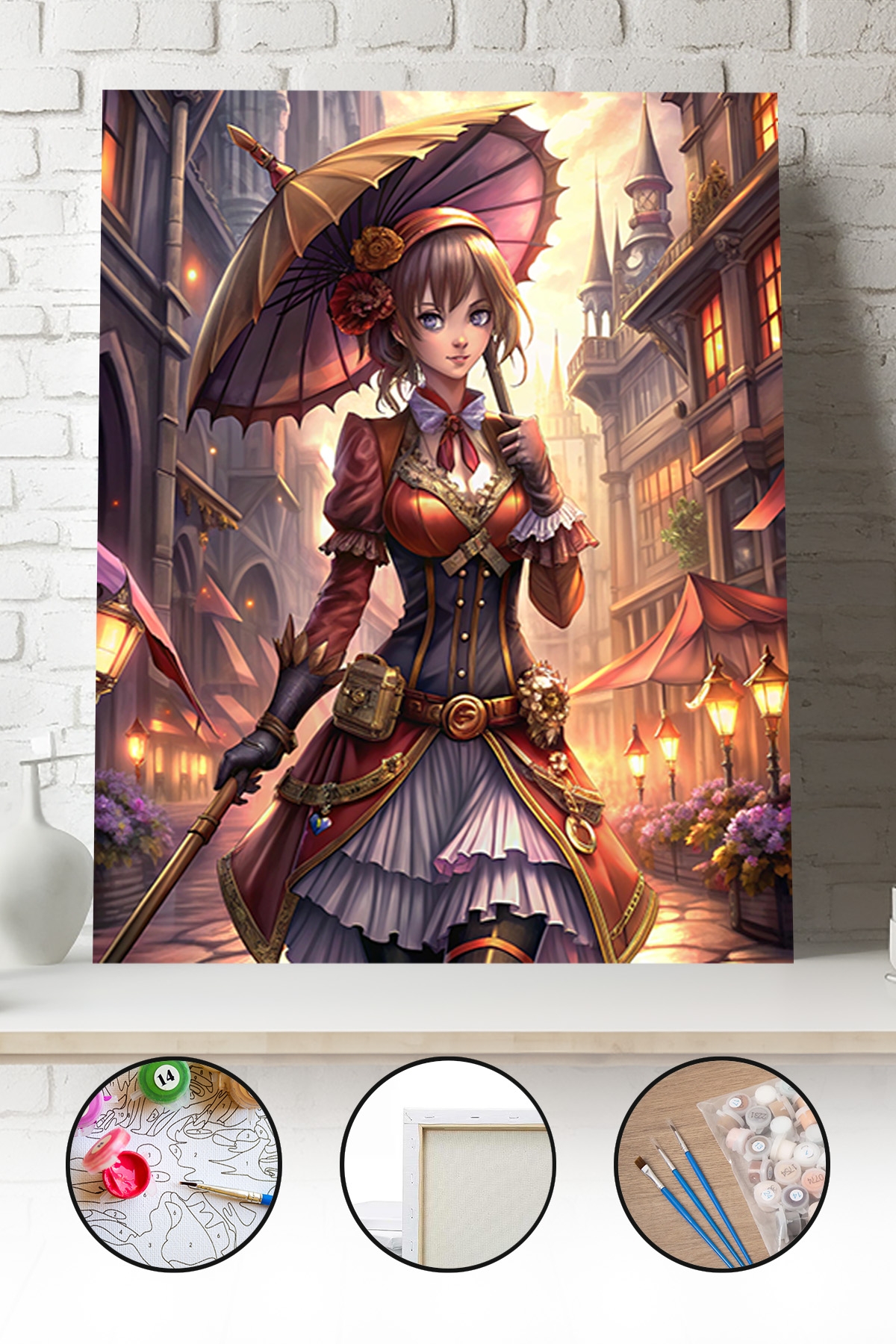 Sayılarla Boyama Seti 40x50 - 50x65 cm Anime Sokak Tarzı – Tuval Hobi Boyama Tablosu