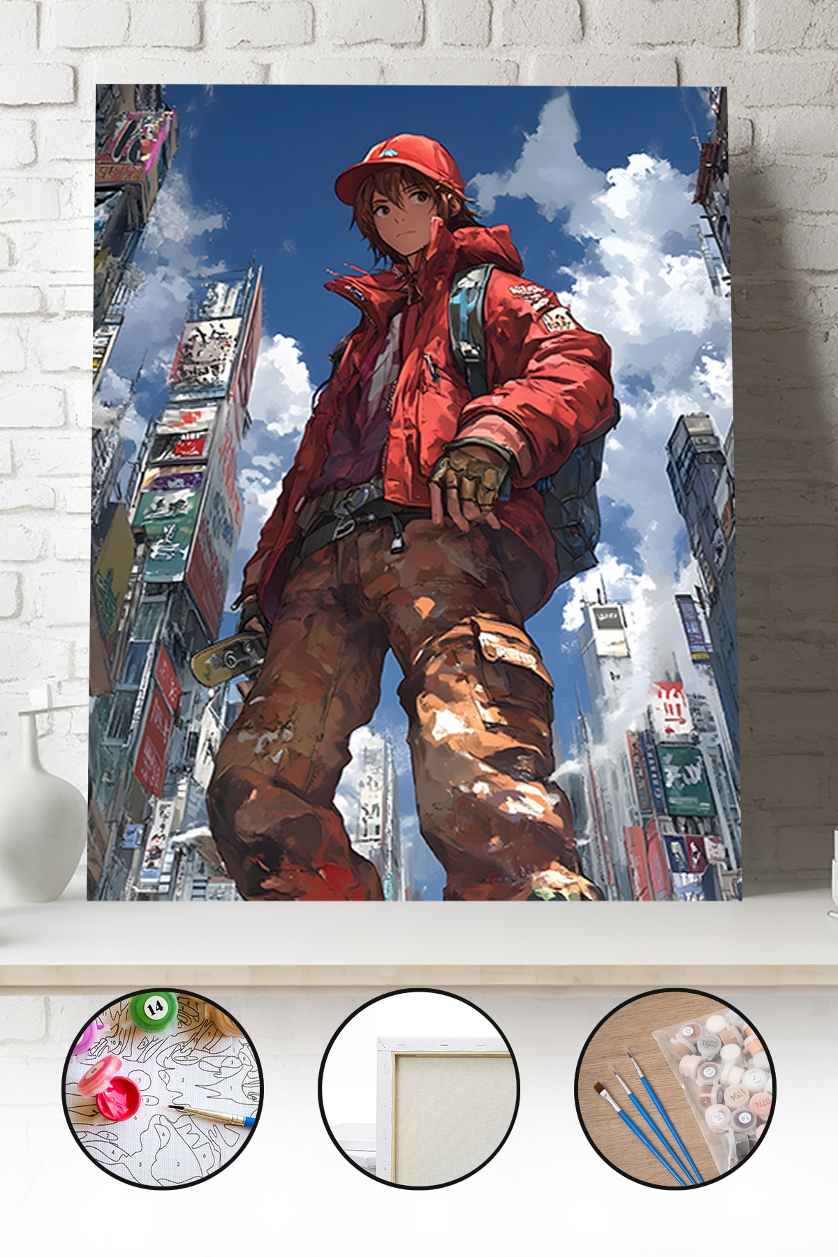 Sayılarla Boyama Seti 40x50 - 50x65 cm Anime Sokak Tarzı – Tuval Hobi Boyama Tablosu 02