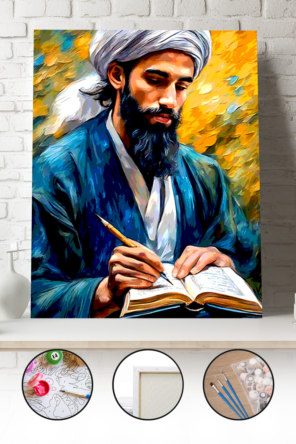 Sayılarla Boyama Seti 40x50 - 50x65 cm Tuval Hobi Boyama Tablosu - İslami Alim