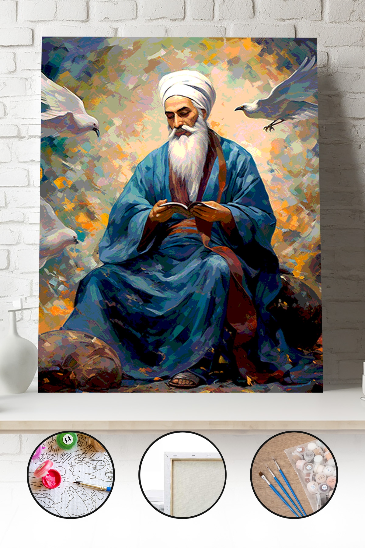 Sayılarla Boyama Seti 40x50 - 50x65 cm Tuval Hobi Boyama Tablosu - İslami Alim 02