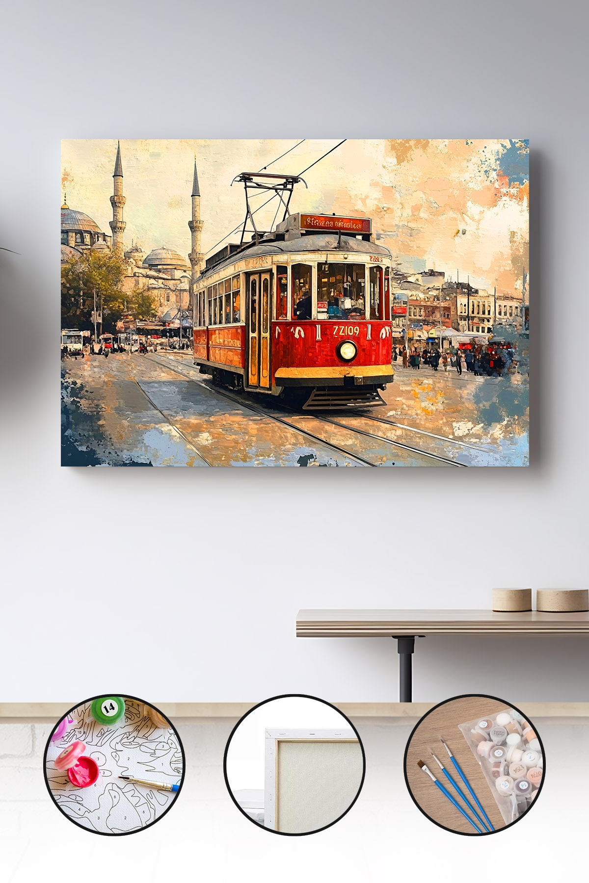 Sayılarla Boyama Seti 40x50 - 50x65 cm Tuval Hobi Boyama Tablosu - İstiklal Caddesi