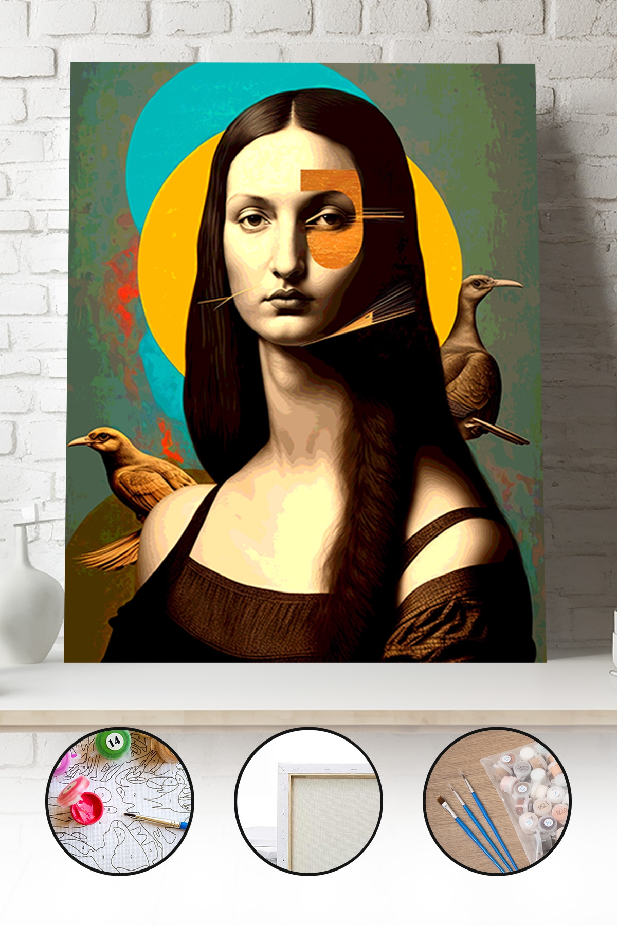 Sayılarla Boyama Seti 40x50 - 50x65 cm Tuval Hobi Boyama Tablosu - Mona Lisa