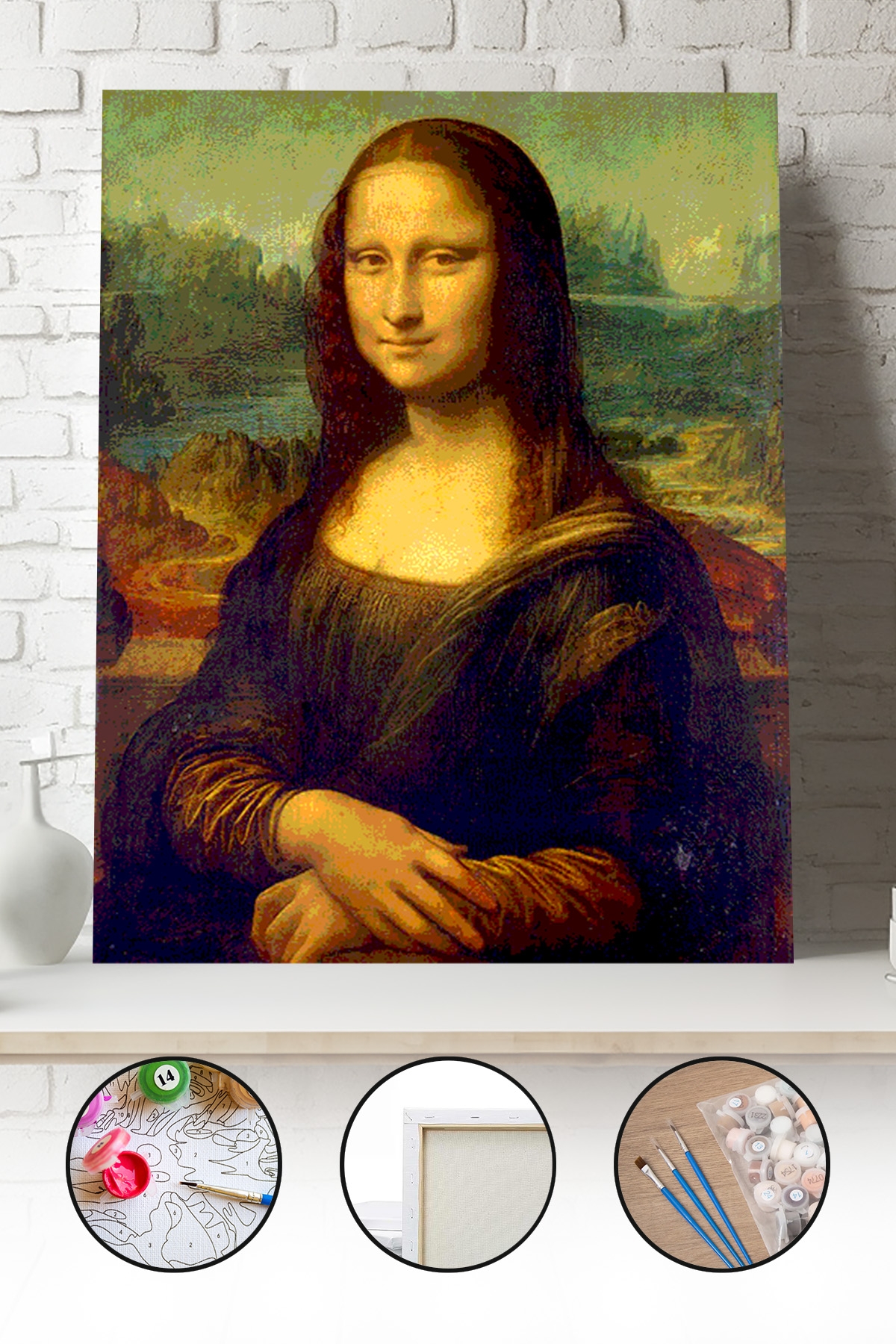 Sayılarla Boyama Seti 40x50 - 50x65 cm Tuval Hobi Boyama Tablosu - Mona Lisa Tarzı