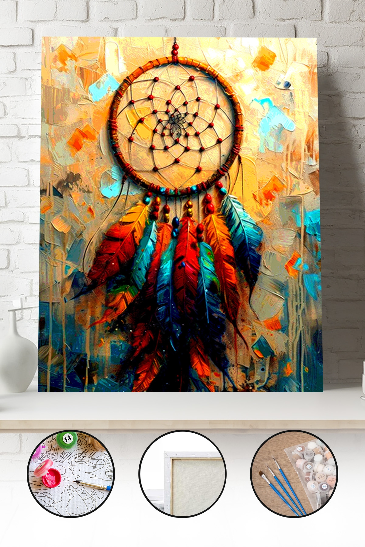 Sayılarla Boyama Seti 40x50 - 50x65 cm Tuval Hobi Boyama Tablosu - Renkli Rüya Kapanı