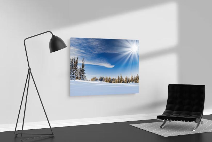 Güneş ve Kar Tasarımlı Dekor Kanvas Tablo