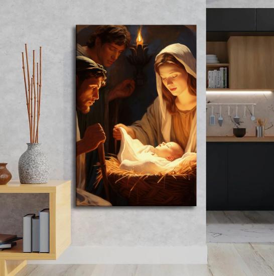 Hz Meryem ve Bebek İsa Tasarımlı Dekor Kanvas Tablo