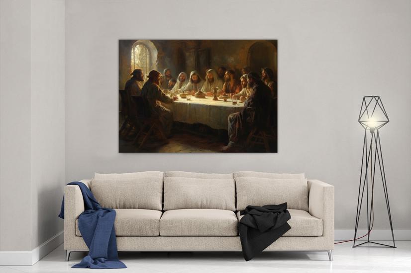 İsa’ nın Son Akşam Yemeği Tasarımlı Dekor Kanvas Tablo