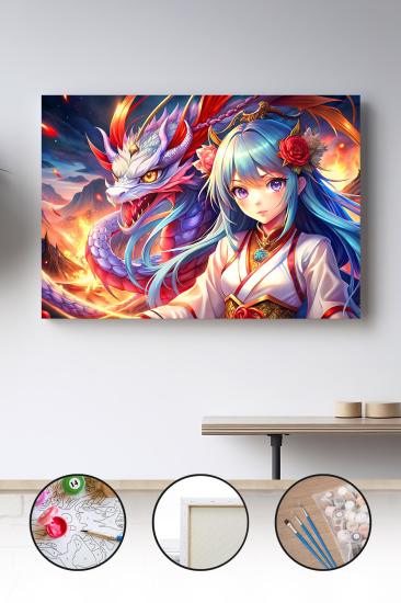 Sayılarla Boyama Seti 40x50 - 50x65 cm Afrikalı Kadın Portresi – Tuval Hobi Boyama Tablosu 01