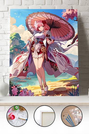 Sayılarla Boyama Seti 40x50 - 50x65 cm Afrikalı Kadın Portresi – Tuval Hobi Boyama Tablosu 01