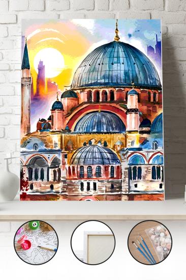 Sayılarla Boyama Seti 40x50 - 50x65 cm Tuval Hobi Boyama Tablosu - Ayasofya Camii