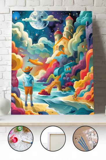 Sayılarla Boyama Seti 40x50 - 50x65 cm Tuval Hobi Boyama Tablosu - Hayal Dünyası