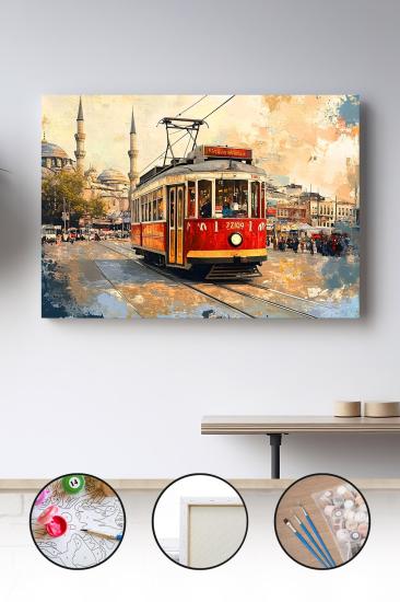 Sayılarla Boyama Seti 40x50 - 50x65 cm Tuval Hobi Boyama Tablosu - İstiklal Caddesi