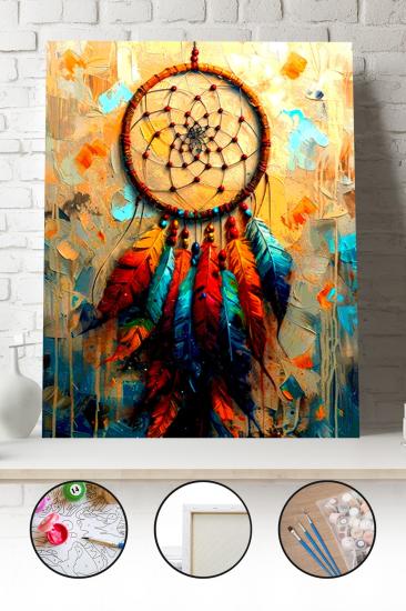 Sayılarla Boyama Seti 40x50 - 50x65 cm Tuval Hobi Boyama Tablosu - Renkli Rüya Kapanı