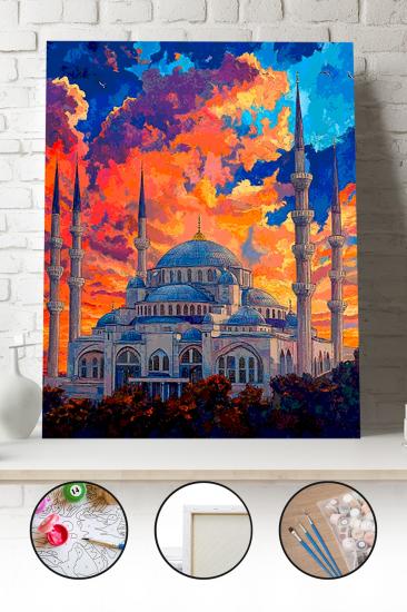Sayılarla Boyama Seti 40x50 - 50x65 cm Tuval Hobi Boyama Tablosu - Sultan Ahmet Camii 04