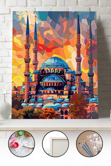 Sayılarla Boyama Seti 40x50 - 50x65 cm Tuval Hobi Boyama Tablosu - Sultan Ahmet Camii 05