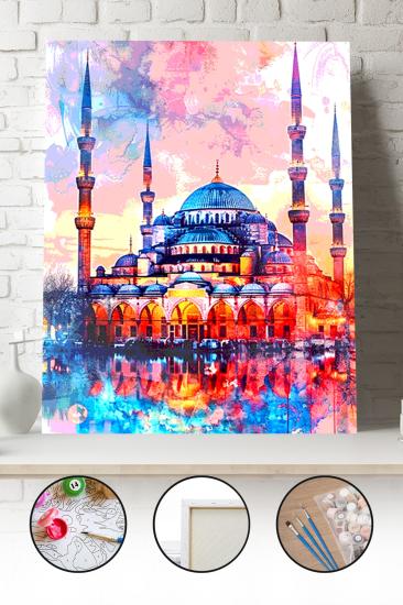 Sayılarla Boyama Seti 40x50 - 50x65 cm Tuval Hobi Boyama Tablosu - Sultan Ahmet Camii 06