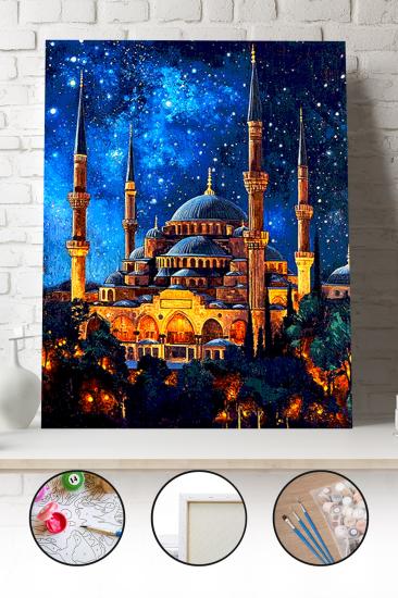 Sayılarla Boyama Seti 40x50 - 50x65 cm Tuval Hobi Boyama Tablosu - Sultan Ahmet Camii 02
