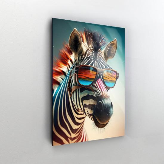 Zebra Tasarımlı Dekor Cam Tablo