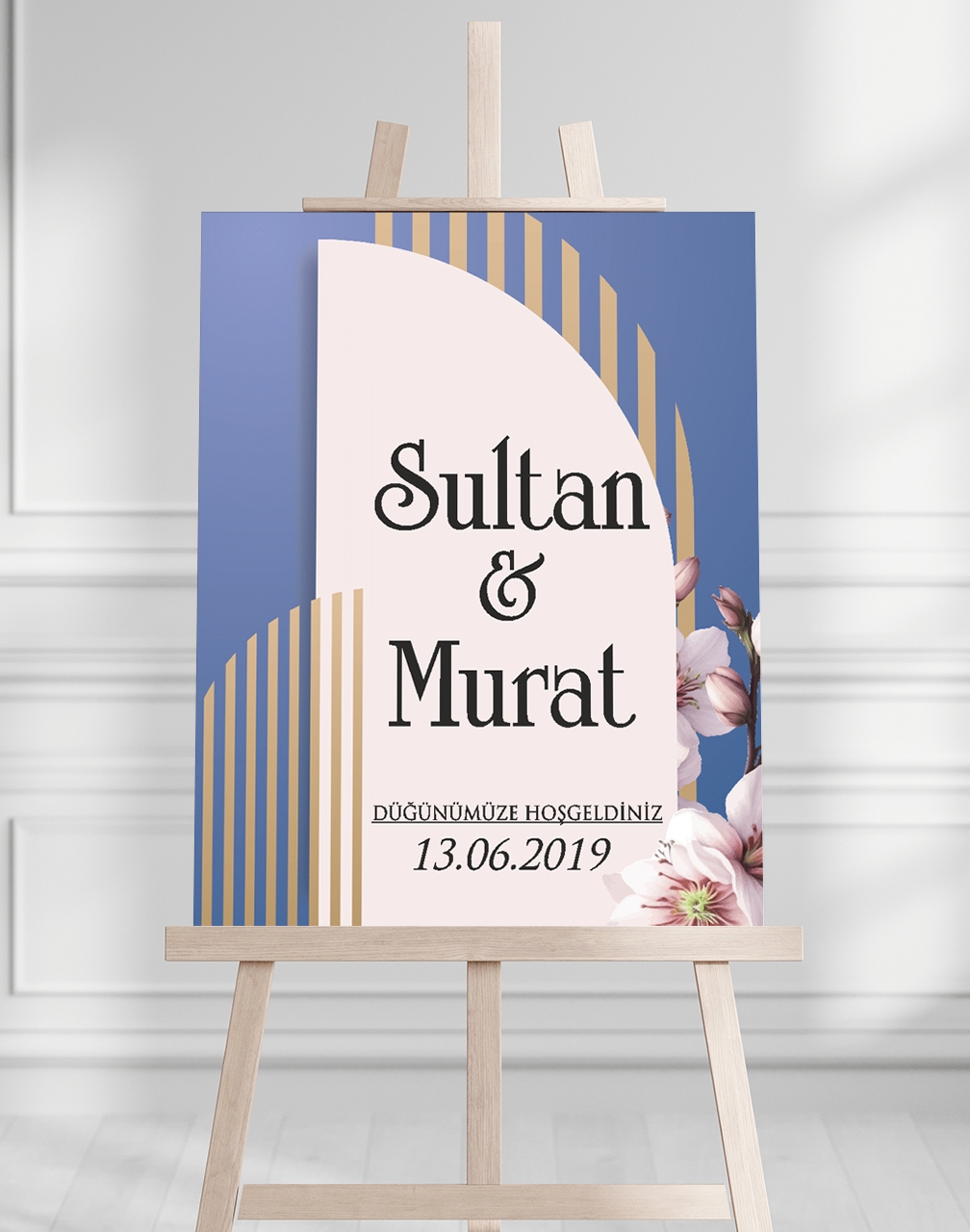 Söz Nişan Düğün İçin 50x70 Karşılama Panosu - Beyaz Gün Tasarımlı