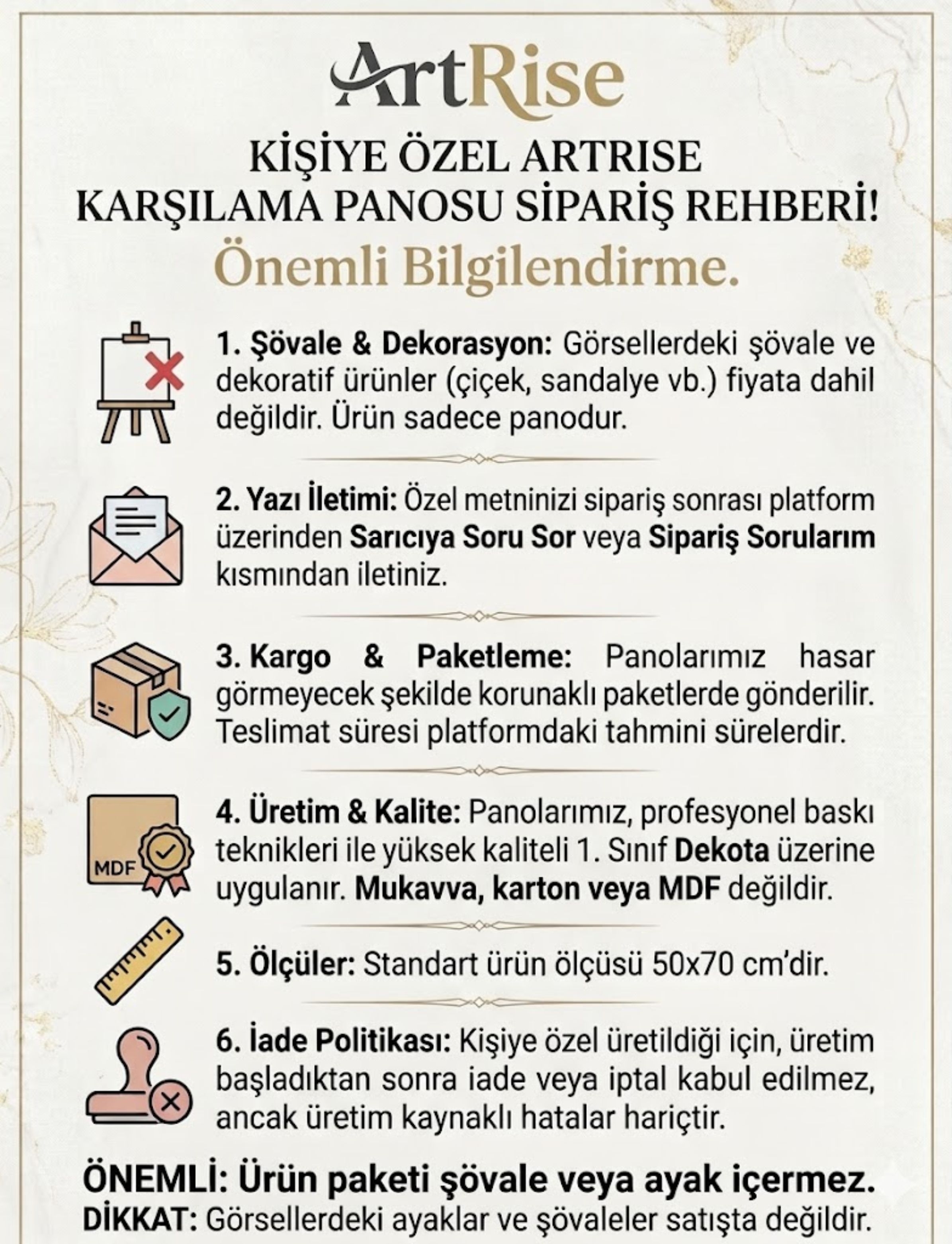 Söz Nişan Düğün İçin 50x70 Karşılama Panosu - Beyaz Çiçek Desenli 003